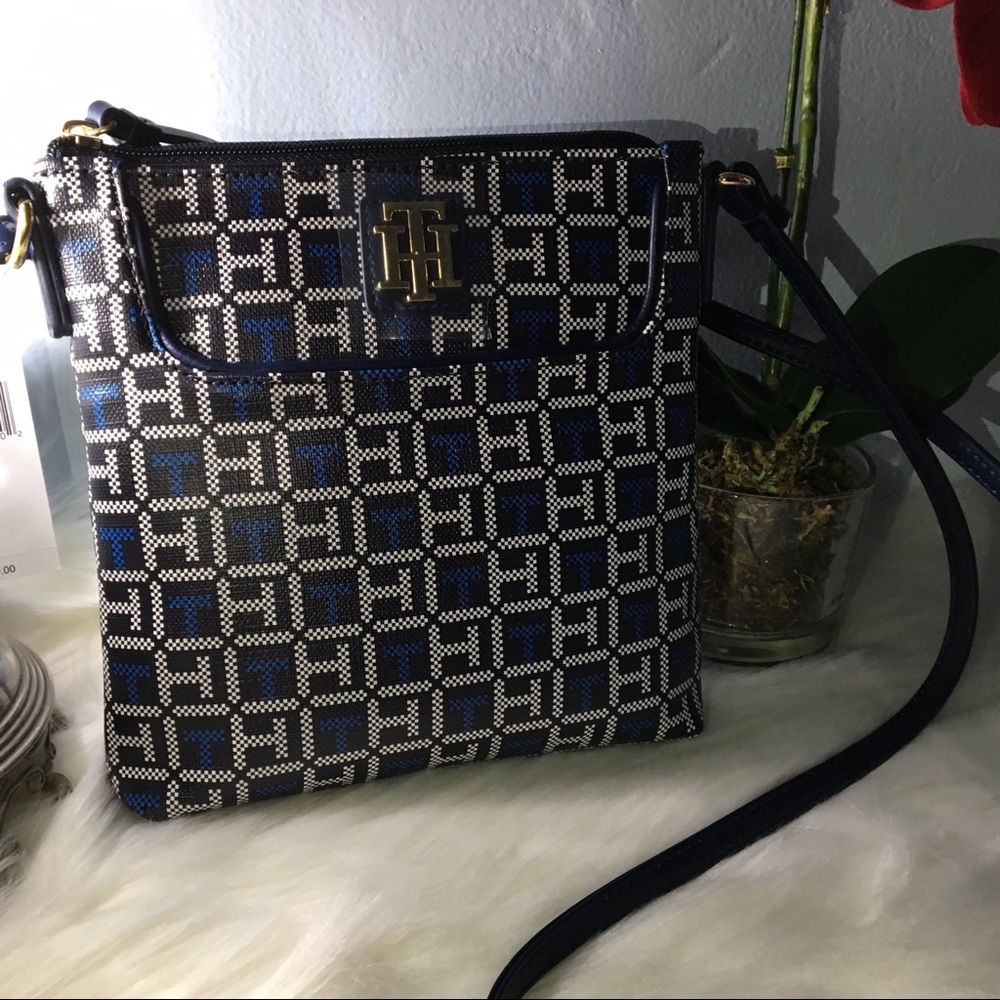 Tommy Hilfiger Logo Blue/White Crossbody Purse